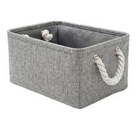 TheWarmHome Storage Baskets Storage Boxes for Shelves Canvas Storage Baskets for Organizing ( Grey,11.8x7.9x5.1)