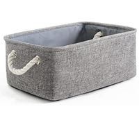 TheWarmHome Storage Baskets Storage Boxes for Shelves Canvas Storage Baskets for Organizing ( Grey,11.8x7.9x5.1)
