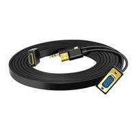 Thewasc 1080P PC Computer HDTV To VGA Video Converter With 3.5mm USB Male To Male Adapter For Laptop Monitor Projector VGA Hdtv Adapter For Laptop