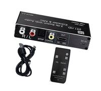 Thewasc 2 Input HDTV Switching with RCAs and Coaxials Sound Extraction for TVs Systems Setups HDTV Switcher with Extractor