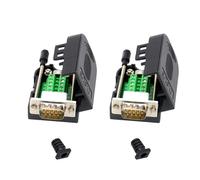 Thewasc 2Piece DB9pin Terminal Block Adapter DB9pin Adapters For RS485 RS422 Connection Solderless Set Tax Control Machine Connector