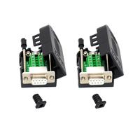 Thewasc 2Piece DB9pin Terminal Block Adapter DB9pin Adapters For RS485 RS422 Connection Solderless Set Tax Control Machine Connector