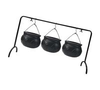 Thewasc 3 Pcs Hanging Cauldrons Serving Set Halloween Decoration Holiday Party Supplies for Table Indoor Home Decorations Cauldron Halloween Decorations Witches Cauldron Serving Bowls On Rack