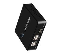 Thewasc 4K HDTV KVM Switcher 2 In 1 Out HDTV USB KVM Switcher Box For 2 Host Shared 1 Monitor Keyboard Printer Office