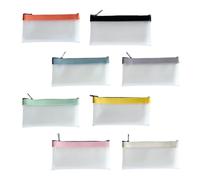 Thewasc 8Pcs Clear Matte Pencil Bag Water Resistant Pencil Case Pen Storage Pouches Portable Pen Organizers Travel Cosmetic Bag