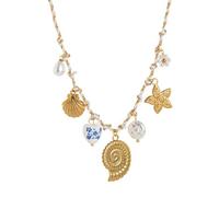 Thewasc Adjustable Knot Rope Chain Necklace With Shell Starfishes/Sun Moon/Sea Horse Pendant For Vacation Jewelry Accessories Lightweight Adjustable Holiday Jewelry