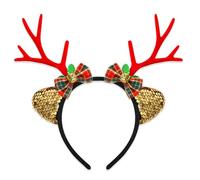 Thewasc Adjustable Reindeer Antlers Headband Lovely Reindeer Headband For Christmas Party Soft Headwears Charm Seasonal Celebration Gear