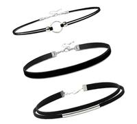 Thewasc Allergy Resistant Black Textile Necklace Pair With 30cm+5cm Chain Sturdy Materials For Sensitive Sturdy Fabric Necklace