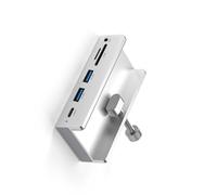 Thewasc Aluminium Clip Adapter 5Gbps High Speed 6 Port USB3.0 Type C 3.5MM USB Splitter Docking Station Expander For Laptop Laptop Expansion Adapter