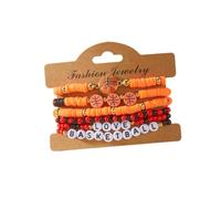 Thewasc Athletic Theme Stretch Bead for Sports Enthusiasts Soccer Baseball Inspired Wrist Chain Jewelry Piece Lightweight Sports Charm Wristband