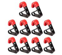 Thewasc Black+Red Garage Organization Tool Metal Garden Small Hooks Garage Hooks Hangers Wall Mounting Storage for Hanging Brooms Large Heavy Duty