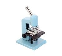 Thewasc Dollhouses Microscope Miniature Model For Curiosity Little Scientists Gift White/Blue Photo Props Miniature Figure For Kids