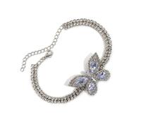 Thewasc Elegant Butterfly Cubic Zirconia Bangle Korean Inspire Designs Copper Jewelry For Women Daily Wear Versatile Stylish Women's Accessory