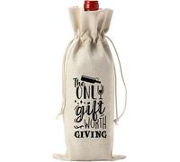 Thewasc Eye Catching Wine Bag Teacher Appreciation Friend and Colleague Reusable Wine Bag for Parties and Celebration Linen