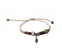 Thewasc Fashionable Ethnic Ceramic Beaded Bangles Handcrafted Woven Strings Exquisite and Eye Catching Wrist Decoration Unisex