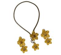 Thewasc Fashionable Flower Jewelry Set For Her Versatile Spring Hot Day Accessories Alloy Comfortable Design Neckchain Accessory Stylish Floral Earrings Necklace Combo