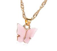 Thewasc Fashionable Sturdy Acrylic Butterfly Chokers Necklace Colorful Fashion Accessory Decoration For Trendy Women Daily Wear Trendy Butterfly Fashion Accessory
