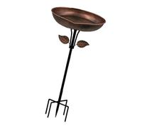 Thewasc Garden Bird Bath Stake With Antique Finish Metal Construction For Attracting Birds To Your Yard