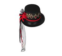 Thewasc Gothic Victorian Hat Steampunk Flat Top Hat With Rhinestone Halloween Flower Flat Top For Halloween Carnivals Party Steampunk Hats For Women Accessories Victorian Hats Women