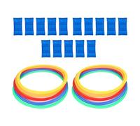 Thewasc Kids Hopscotching Hoop Game Motor Skill Training Equipment With Connectors And 10PCS Rings For School Sport Activity Children Body Coordination Toy
