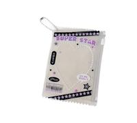 Thewasc Korean Clear Card Case Organizers 3Inch Zippered Pocket For Credit Photos And Small Accessories Trendy Zippered Pocket