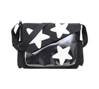 Thewasc Korean Messenger Bag For Women Fashion Shoulder Bag Student Book Casual Nylon Crossbody With Star Pattern Korean Messenger For Women Casual Shoulder Nylon Crossbody