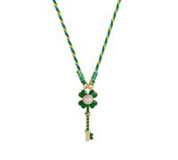 Thewasc Playful Multicolor Leaf Heart Charm Necklace Featuring Dopamine Color Palette Styles For Casual Or Formal Outfits Hand Painted Clovers Charm Everyday Jewelry