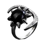 Thewasc Sparkling Crystal Rings Comfortable Wear Natural Gemstones Finger Jewelry Trendy Crystal Accessory Moon And Stars