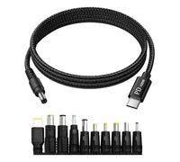 Thewasc Type C To DC5521 5.5x2.1mm Power Cable 200cm 10 Adapters PD20V5A 100W For Various Electronic Devices Efficient
