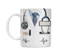 Thewasc Unique Stethoscope Heartbeat Ceramic Mug Personalize Name Coffee Cup Healthcare Workers Hospital Professional Ceramic Coffee Cup Customizable Doctor Name Stethoscope