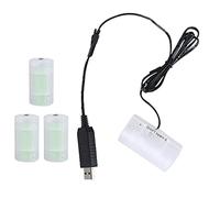 Thewasc USB to 1.5V-6V D Alkaline Battery Replacement for LED Light Decorations Lamp Toy Vacuum and More