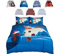 TheWhiteWater - Christmas Bedding Duvet Set - Snowman - King Size Bed (3 Pieces) 3D Print - XMAS Celebration Bedding DUVET Cover with 2 matching Pillowcases (Snowman, King)