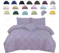 TheWhiteWater Duvet Set - 2in1 Double Lialic Bedding Set - Duvet Cover + Matching Pillowcases - Cotton + Polyester Polycotton Pintuck Cover (Lilac, 2in1 Pintuck - Double)