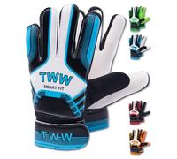 TheWhiteWater Kids Goalkeeper Gloves - Soft Latex for Protection Goalkeeping - Size 2-8 Unisex Smartfit Football Gloves - Adult Boys Girls Junior Sports Training Goalie Gloves