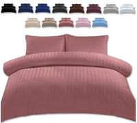 TheWhiteWater King Size Bed Duvet Set - 2 in 1 Seersucker Bedding Set - King Size Duvet Cover + 2 Matching Pillowcases (Dusky Pink, King - Duvet Cover ONLY)