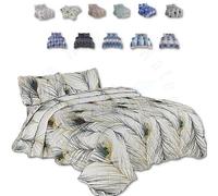 TheWhiteWater Limited Bedspread - Luxury Quilted - Reversible - Bed Throw Warm Quilt - Bedspread Patchwork Feathers Design Set 150 Gsm - 3 Tog