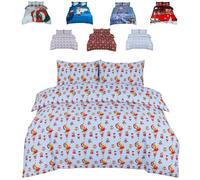 TheWhiteWater Limited Christmas Bedding Duvet Set - Cats and Bells - Double Bed (3 Pieces) 3D Print - XMAS Celebration Bedding DUVET Cover with 2 matching Pillowcases (Christmas Cats, Double)