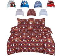 TheWhiteWater Limited Christmas Bedding Duvet Set - Cats and Bells - Single Bed (2 Piece) 3D Print - XMAS Celebration DUVET Cover Bedding with One matching Pillowcase (Feliz Navidad, Single)