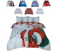 TheWhiteWater Limited Christmas Bedding Duvet Set - Father Santa - Single Bed (2 Piece) 3D Print - XMAS Celebration Bedding DUVET Cover with One matching Pillowcase (Father Santa, Single)