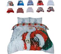 TheWhiteWater Limited Christmas Father Santa Duvet Set 3D Print Polycotton Bedding Set