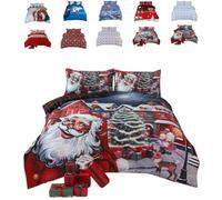 TheWhiteWater Limited Christmas Santa Vibes Xmas Duvet Set 3D Print Polycotton Bedding Set