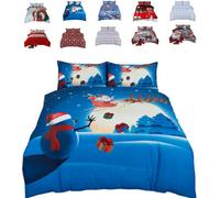 TheWhiteWater Limited Christmas Snowman Duvet Set 3D Print Polycotton Bedding Set