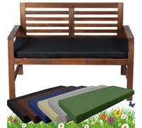 TheWhiteWater Limited Garden Bench Cushion - Patio Pub Furniture Bench Seat Pad - Weather & Waterproof Fabric - 2 Seater - Black