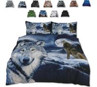 TheWhiteWater Limited Rare Wild Alpha Wolf Bed Set- 3D Animal Printed Single Beddings Duvet Cover + One Matching Pillowcase