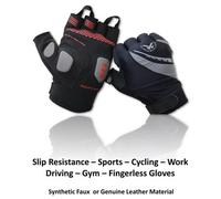 TheWhiteWater Limited Smart Fit & Multipurpose Fingerless Sports Leather, Top Premium Quality Italian Polyester, Gel Padded Lightweight Gloves