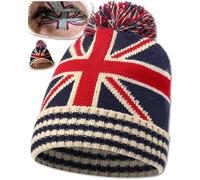 TheWhiteWater Limited Union Jack Flag Thermal Hat - Bobble Hat - Bob Winter Pom-Pom Cap -Smart Fitting, Acrylic Cosy & Comfortable Warm UNISEX - Gift Idea - One Size Fit Most