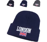 TheWhiteWater Limited Winter Thermal Beanie Hats, London Union Flag Hat, Warm & Stretchy Smart Fitting Cap, Unisex, Men, Women, Boys & Girls Machine Knitted Soft Woolly, Gift Idea