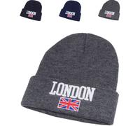 TheWhiteWater Limited Winter Thermal Beanie Hats, London Union Flag Hat, Warm & Stretchy Smart Fitting Cap, Unisex, Men, Women, Boys & Girls Machine Knitted Soft Woolly, Gift Idea