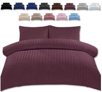 TheWhiteWater Single Bed Duvet Set - 2 in 1 Seersucker Bedding Set - Single Duvet Cover + Matching Pillowcase - Natural Cotton + Virgin Polyester (Purple, Single - Duvet Cover ONLY)