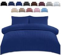 TheWhiteWater Single Bed Duvet Set - 2 in 1 Seersucker Bedding Set - Single Duvet Cover + Matching Pillowcase - Natural Cotton + Virgin Polyester (Blue, Single - Duvet Cover ONLY)